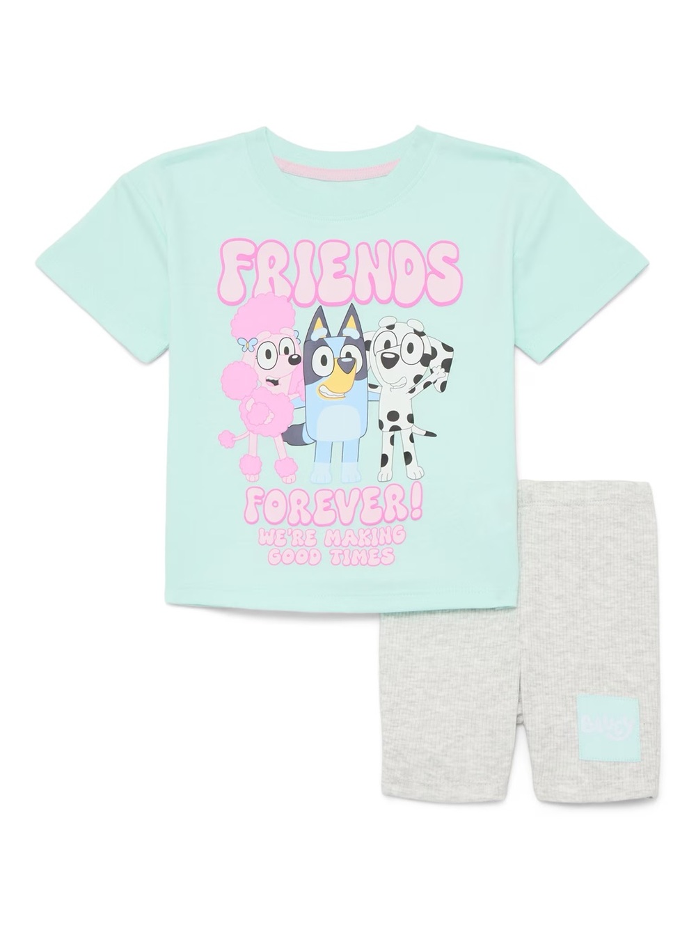 Bluey & Friends Girls Biker Shorts Set